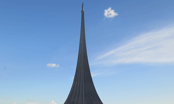 El Monumento a los Cosmonautas en el Centro Panruso de Exposiciones